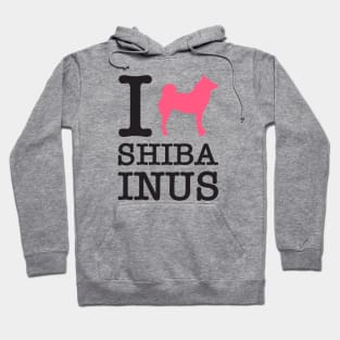 I Heart Shiba Inus feat. Lilly the Shiba Inu - Black Text on White Hoodie